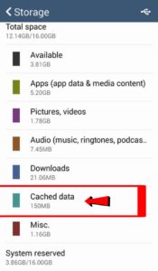 cached data